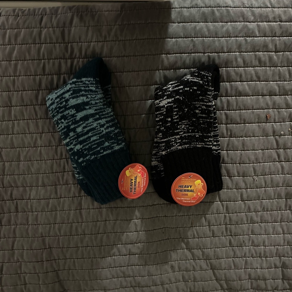 Heavy Thermal Women's Socks - Black and Blue